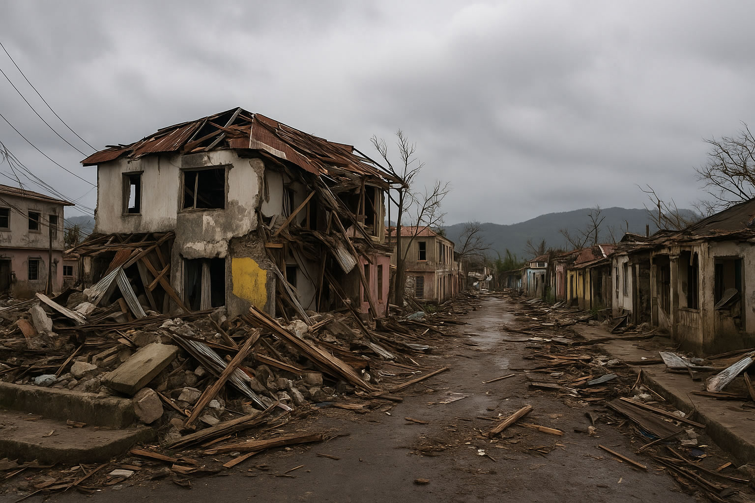 Hurricane destruction in Jamaica